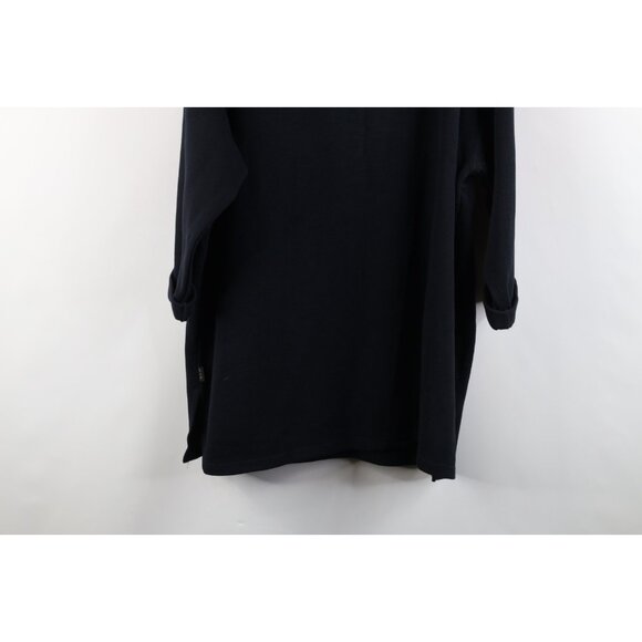 Vtg 90s Express Womens Medium Blank Baggy Thermal Ribbed Knit Turtleneck T-Shirt - Picture 11 of 11